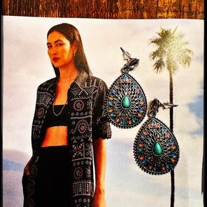 Earrings: Vintage Southwest Inspired, turquoise
